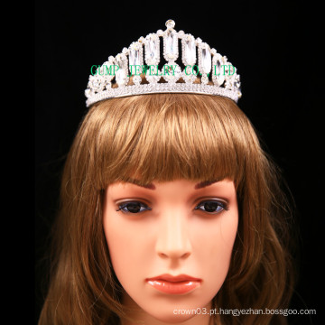 Big Rhinestone Tiara nupcial Crown Tiaras de cristal para as mulheres